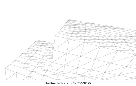 Architectural drawing. Geometric 3d background