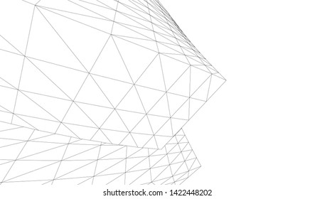 Architectural drawing. Geometric 3d background