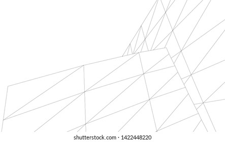 Architectural drawing. Geometric 3d background