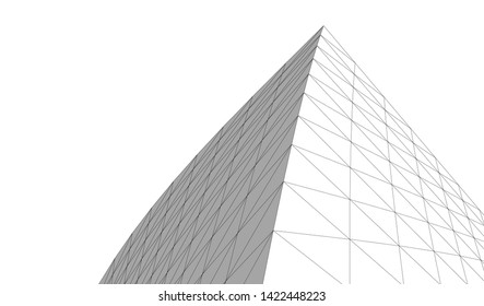 Architectural drawing. Geometric 3d background