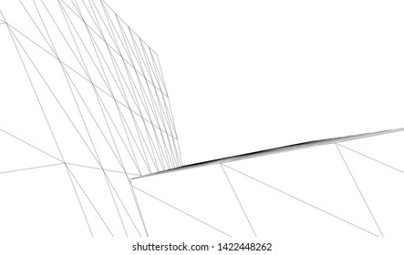 Architectural drawing. Geometric 3d background