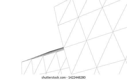 Architectural drawing. Geometric 3d background
