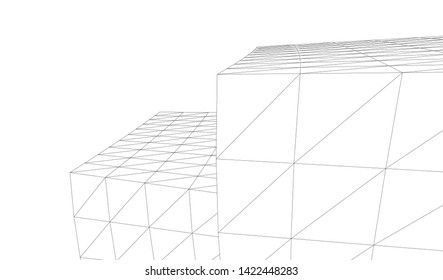 Architectural drawing. Geometric 3d background