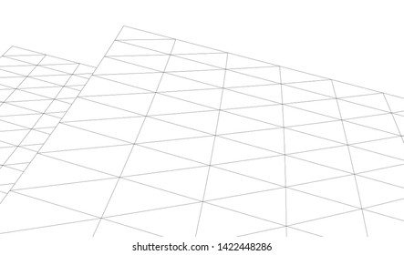 Architectural drawing. Geometric 3d background