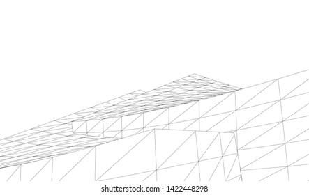 Architectural drawing. Geometric 3d background