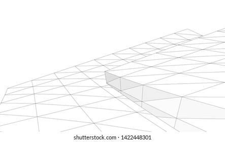 Architectural drawing. Geometric 3d background