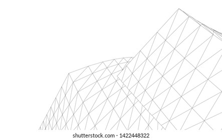 Architectural drawing. Geometric 3d background