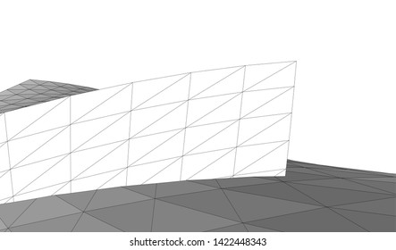 Architectural drawing. Geometric 3d background
