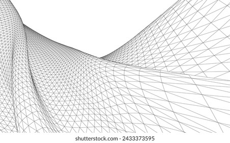 Architectural drawing. Geometric 3d background