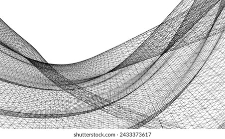 Architectural drawing. Geometric 3d background