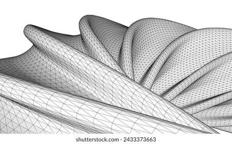 Architectural drawing. Geometric 3d background