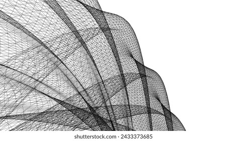Architectural drawing. Geometric 3d background