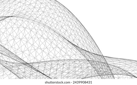 Dibujo arquitectónico Fondo geométrico 3d