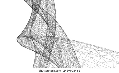 Dibujo arquitectónico Fondo geométrico 3d