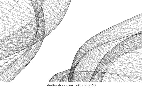 Dibujo arquitectónico Fondo geométrico 3d