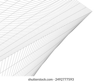 Dibujo arquitectónico. Fondo 3D geométrico 