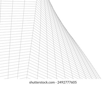 Architektonische Zeichnung. Geometrischer 3D-Hintergrund 