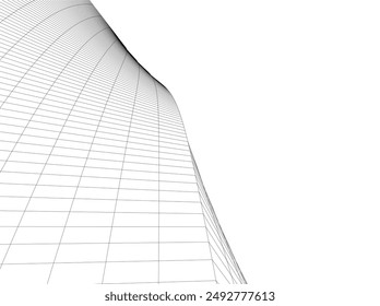 Architectural drawing. Geometric 3d background 