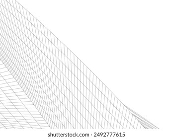 Architektonische Zeichnung. Geometrischer 3D-Hintergrund 