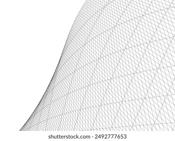 Architectural drawing. Geometric 3d background 