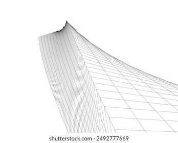 Dibujo arquitectónico. Fondo 3D geométrico 