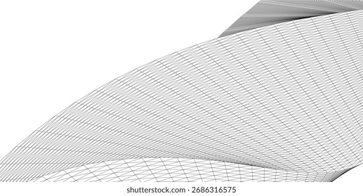 Architectural drawing. Geometric 3d background