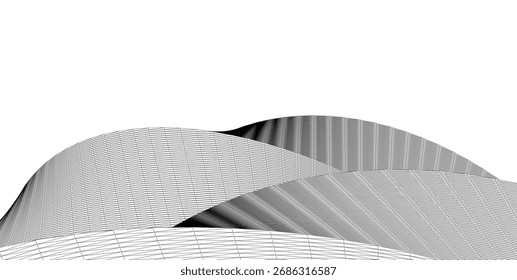 Architectural drawing. Geometric 3d background