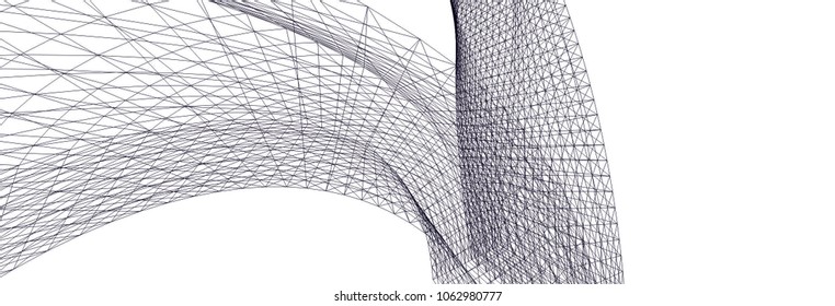 Architectural drawing. Geometric background