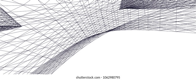 Architectural drawing. Geometric background