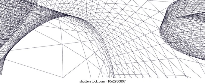 Architectural drawing. Geometric background