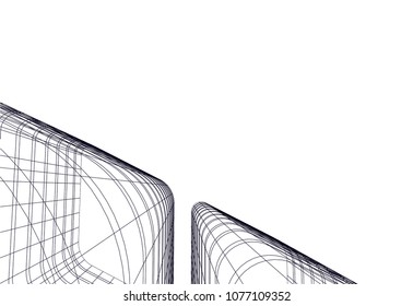 Architectural drawing. Geometric background
