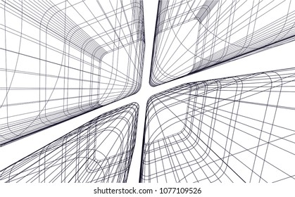 Architectural drawing. Geometric background