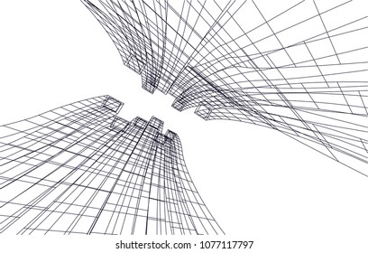 Architectural drawing. Geometric background