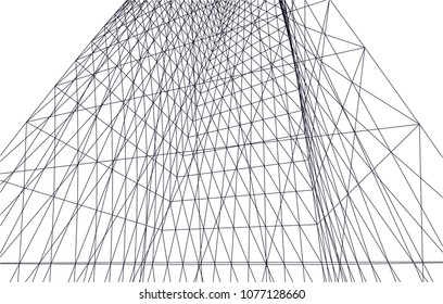 Architectural drawing. Geometric background