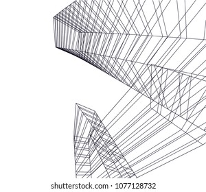 Architectural drawing. Geometric background