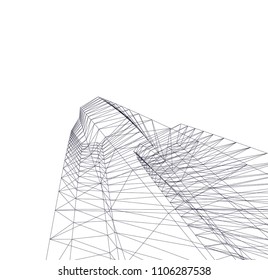 Architectural drawing. Geometric background