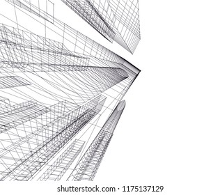 Architectural drawing. Geometric background