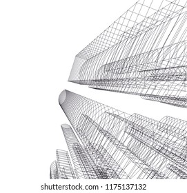 Architectural drawing. Geometric background
