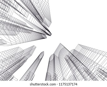Architectural drawing. Geometric background