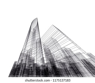 Architectural drawing. Geometric background
