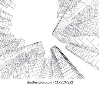 Architektonische Zeichnung. Geometrischer Hintergrund