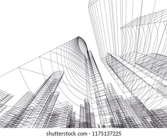 Architectural drawing. Geometric background