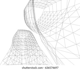 Architectural drawing. Geometric background