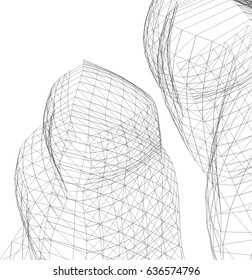 Architectural drawing. Geometric background
