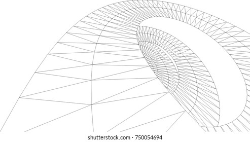 Architectural drawing. Geometric background