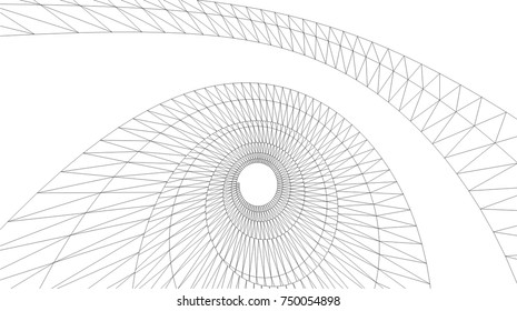 Architectural drawing. Geometric background