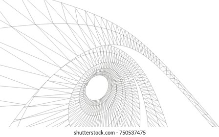 Architectural drawing. Geometric background