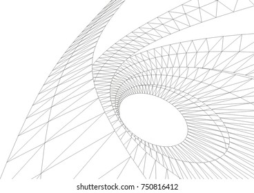 Architectural drawing. Geometric background