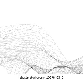 Architectural drawing. Geometric background 3d