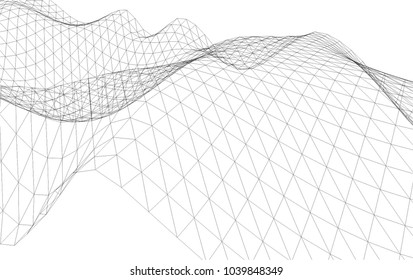 Architectural drawing. Geometric background 3d